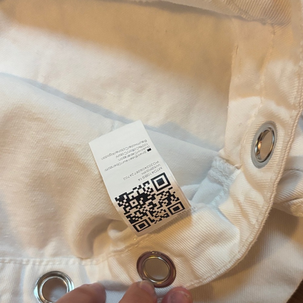 Wide Leg Cream Jeans - Picture 3 of 5